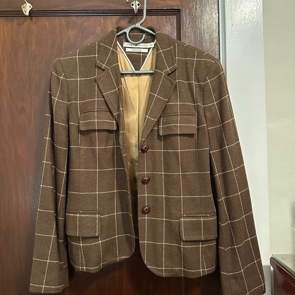 Tommy Hilfiger Brown Plaid Blazer